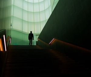 Preview wallpaper staircase, silhouette, dark, building, room