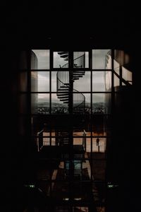 Preview wallpaper staircase, spiral, architecture, dark, room, window