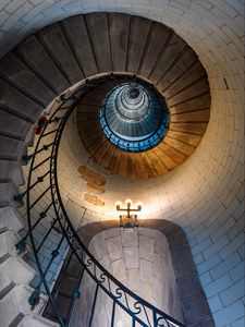 Preview wallpaper staircase, spiral, building, light