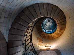 Preview wallpaper staircase, spiral, building, light