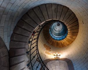 Preview wallpaper staircase, spiral, building, light