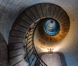 Preview wallpaper staircase, spiral, building, light