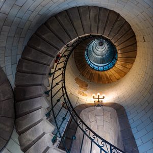 Preview wallpaper staircase, spiral, building, light