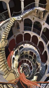 Preview wallpaper staircase, spiral, building, art