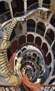 Preview wallpaper staircase, spiral, building, art