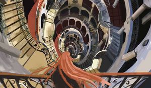 Preview wallpaper staircase, spiral, building, art