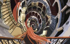 Preview wallpaper staircase, spiral, building, art
