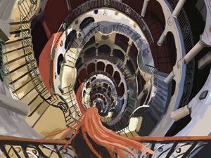 Preview wallpaper staircase, spiral, building, art