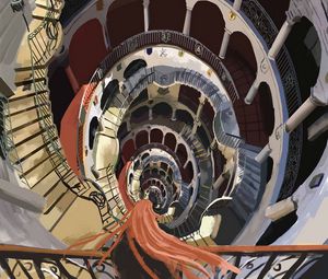 Preview wallpaper staircase, spiral, building, art