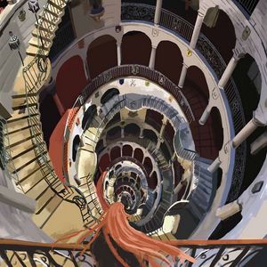 Preview wallpaper staircase, spiral, building, art