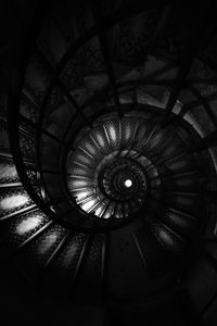 Preview wallpaper staircase, spiral, bw, dark, architecture, construction