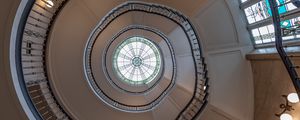 Preview wallpaper staircase, spiral, ceiling, stained glass, architecture