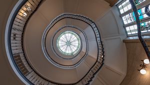 Preview wallpaper staircase, spiral, ceiling, stained glass, architecture