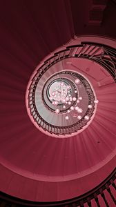 Preview wallpaper staircase, spiral, chandelier, construction, architecture