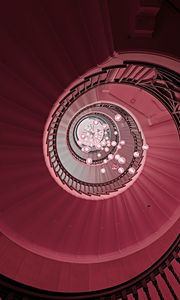 Preview wallpaper staircase, spiral, chandelier, construction, architecture