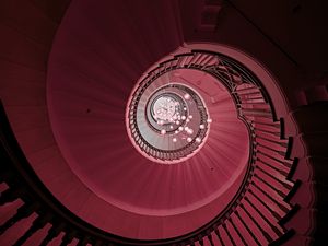 Preview wallpaper staircase, spiral, chandelier, construction, architecture