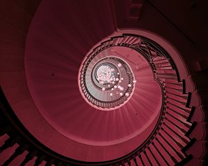 Preview wallpaper staircase, spiral, chandelier, construction, architecture