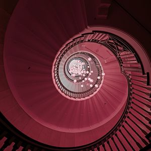 Preview wallpaper staircase, spiral, chandelier, construction, architecture