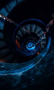 Preview wallpaper staircase, spiral, dark, construction