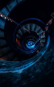 Preview wallpaper staircase, spiral, dark, construction