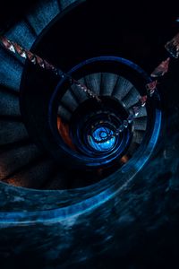 Preview wallpaper staircase, spiral, dark, construction