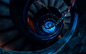 Preview wallpaper staircase, spiral, dark, construction