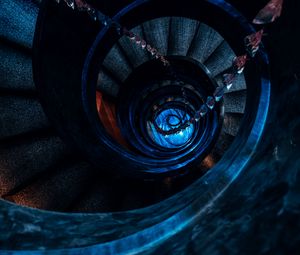 Preview wallpaper staircase, spiral, dark, construction