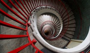 Preview wallpaper staircase, spiral, depth, architecture