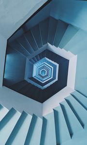 Preview wallpaper staircase, spiral, minimalism, light, architecture