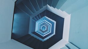 Preview wallpaper staircase, spiral, minimalism, light, architecture