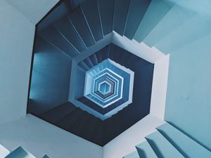 Preview wallpaper staircase, spiral, minimalism, light, architecture