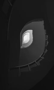 Preview wallpaper staircase, spiral staircase, bw, bottom view