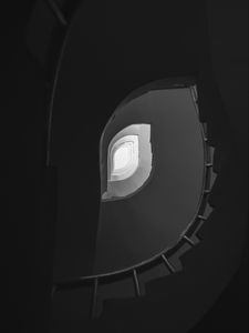 Preview wallpaper staircase, spiral staircase, bw, bottom view