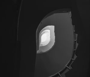 Preview wallpaper staircase, spiral staircase, bw, bottom view