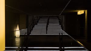 Preview wallpaper staircase, steps, backlight, dark