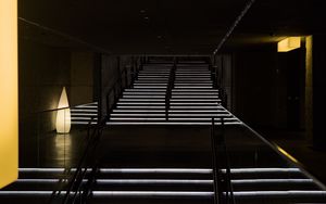 Preview wallpaper staircase, steps, backlight, dark