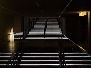 Preview wallpaper staircase, steps, backlight, dark