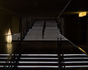 Preview wallpaper staircase, steps, backlight, dark