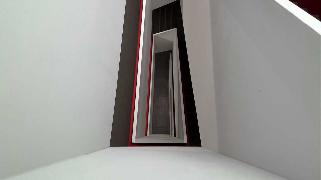 Wallpaper stairs, architecture, minimalism, white