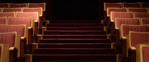 Preview wallpaper stairs, armchairs, red, dark