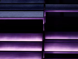 Preview wallpaper stairs, backlight, neon, purple, texture