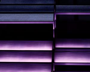 Preview wallpaper stairs, backlight, neon, purple, texture