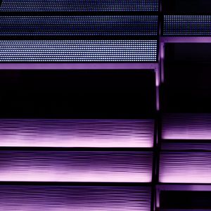 Preview wallpaper stairs, backlight, neon, purple, texture