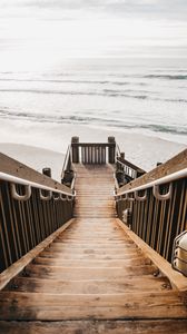 Preview wallpaper stairs, beach, sea