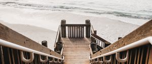 Preview wallpaper stairs, beach, sea