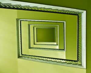 Preview wallpaper stairs, bottom view, green