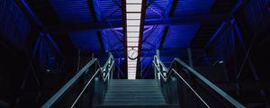 Preview wallpaper stairs, clock, architecture, room, lighting