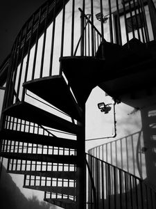 Preview wallpaper stairs, corridor, shadow, bw