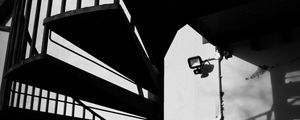Preview wallpaper stairs, corridor, shadow, bw