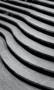 Preview wallpaper stairs, curves, stripes, black and white, bw